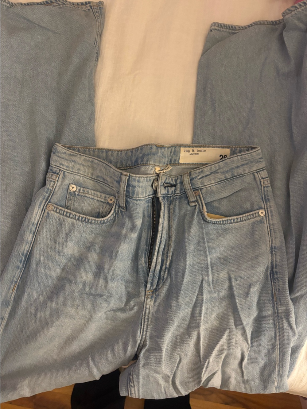 Rag and Bone Mid-Rise Logan Wide Leg Jean